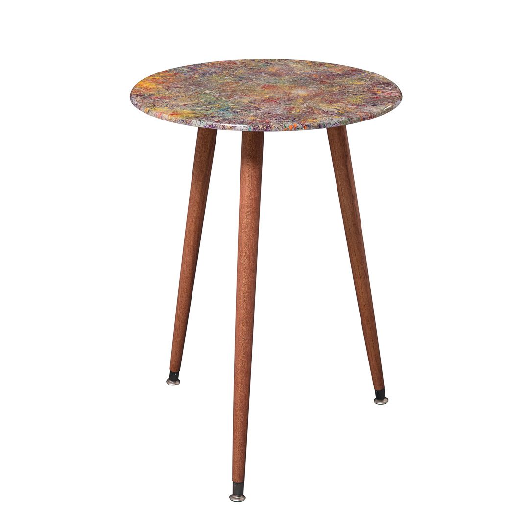Decorative Side Table 3 — acrylic, abstract painting & texture work on furniture by Sergei Troshin