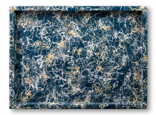 Golden Night — Acrylic painting wooden board sealed with resin. Two sides painted. by Sergei Troshin