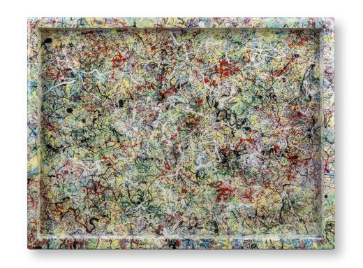 White — Acrylic painting on wooden board, sealed with resin. Two sides painted. by Sergei Troshin