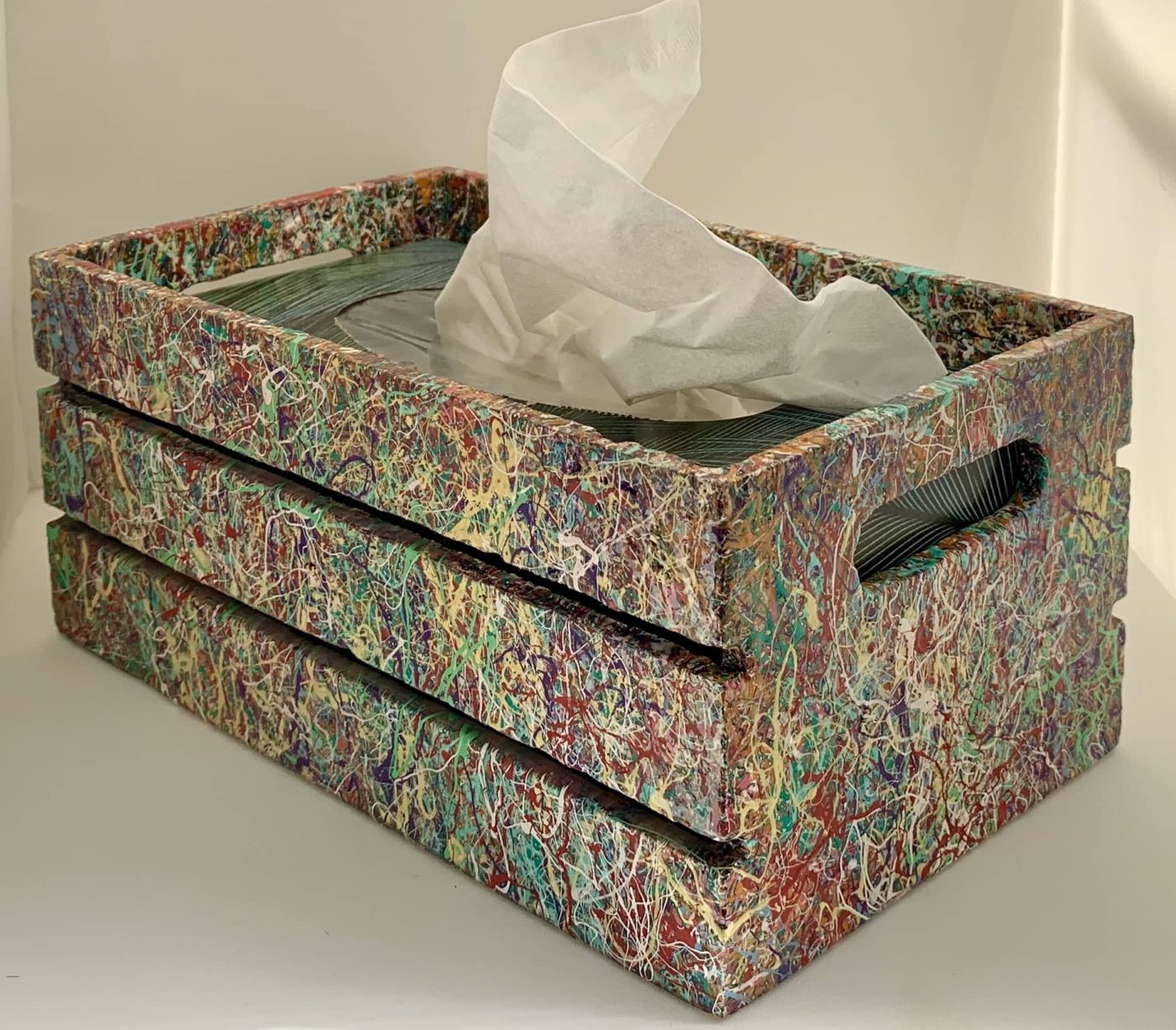 Hand-painted Tissue Box — detail view 2