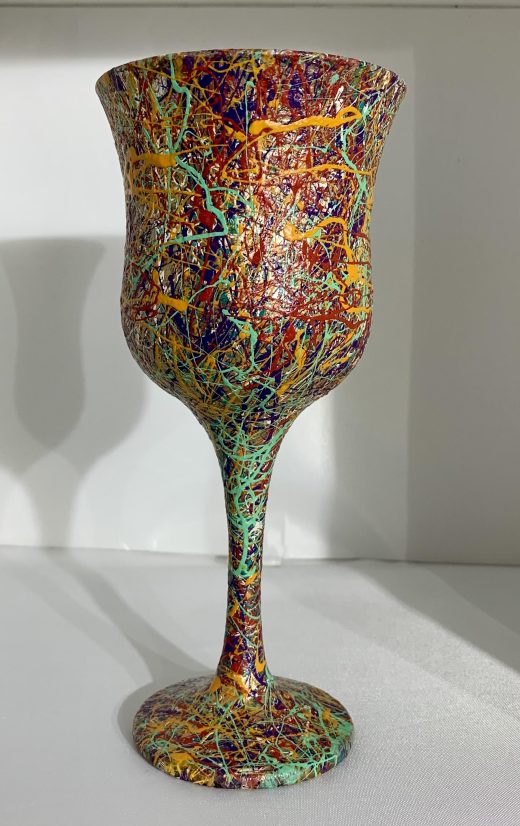 Hand - painted Wine Glass — Acrylic, sealed with varnish by Sergei Troshin