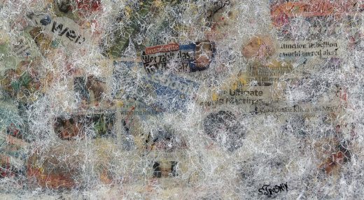 Under Media Cobweb — Mixed media, collage, acrylic, resin by Sergei Troshin