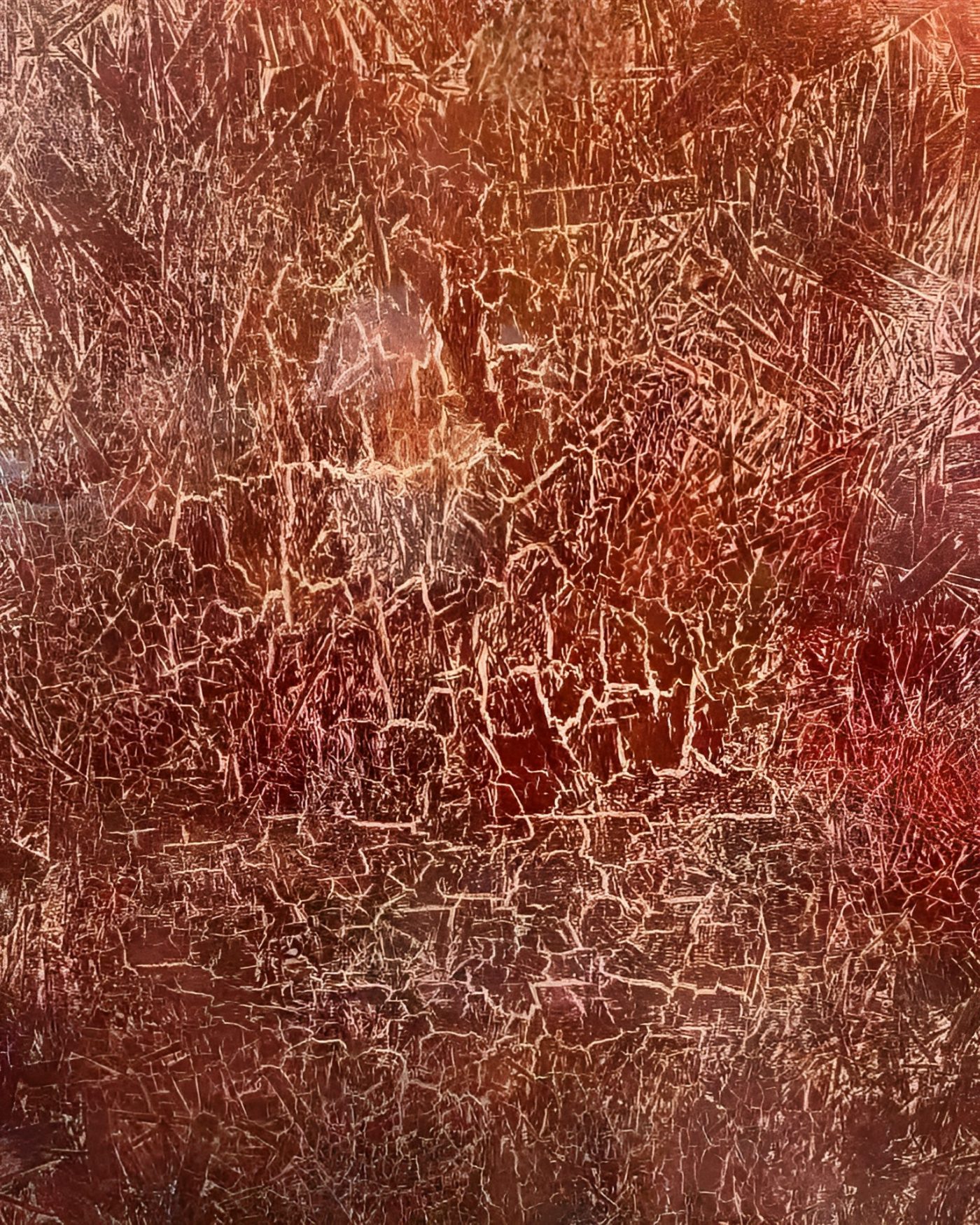 Sunset at the Dead Sea (2022) — Natural dye, acrylic, resin on wood by Sergei Troshin