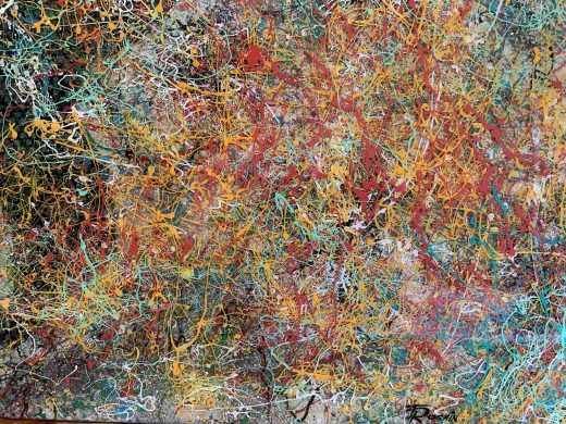 Decorative Composition 1 — Acrylic, resin, hardboard by Sergei Troshin