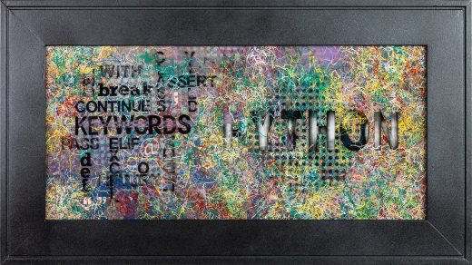 Fluently Python (2022) — Acrylic on hardboard Sealed with epoxy by Sergei Troshin