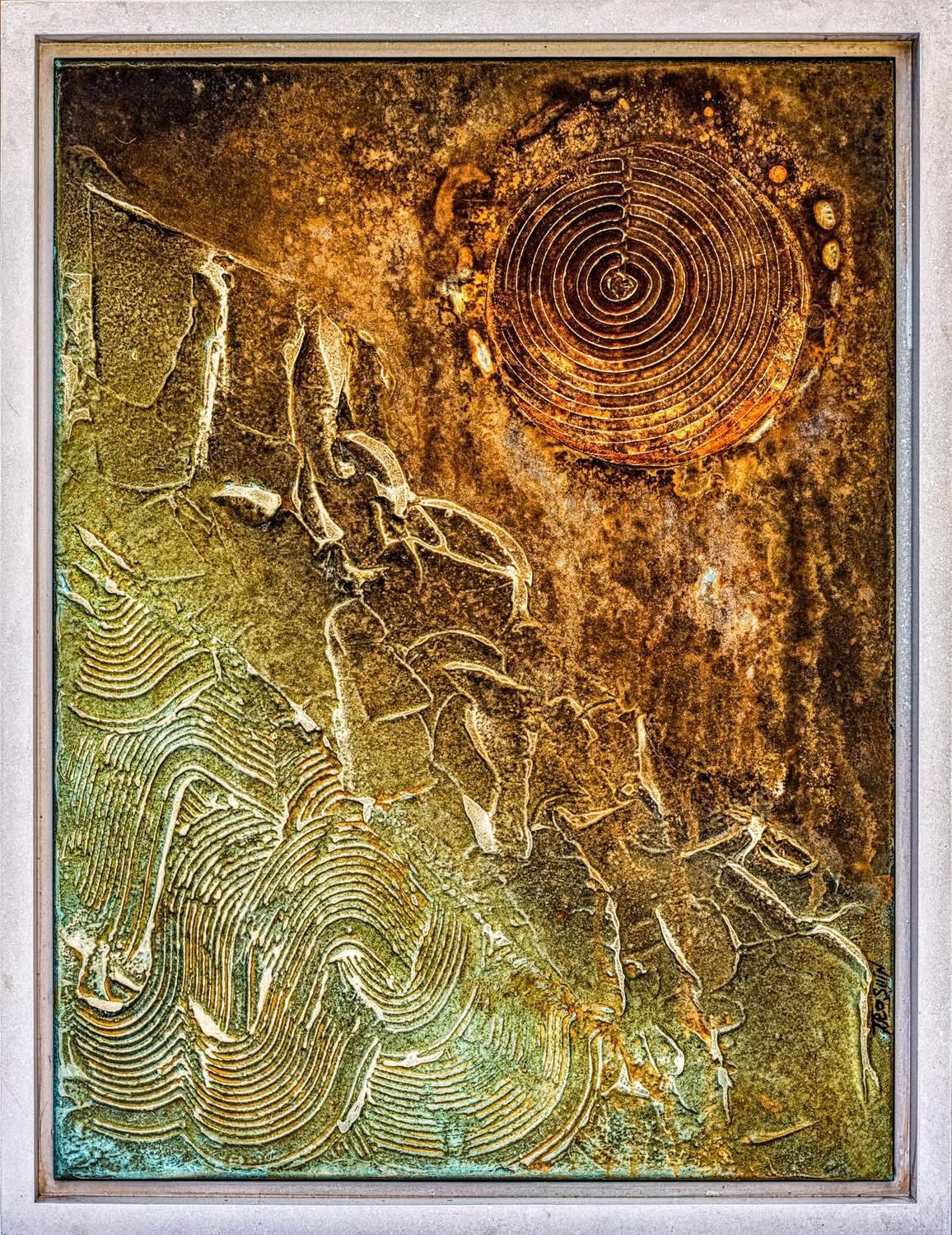 Hamsin (2025) — Mixed media on canvas by Sergei Troshin